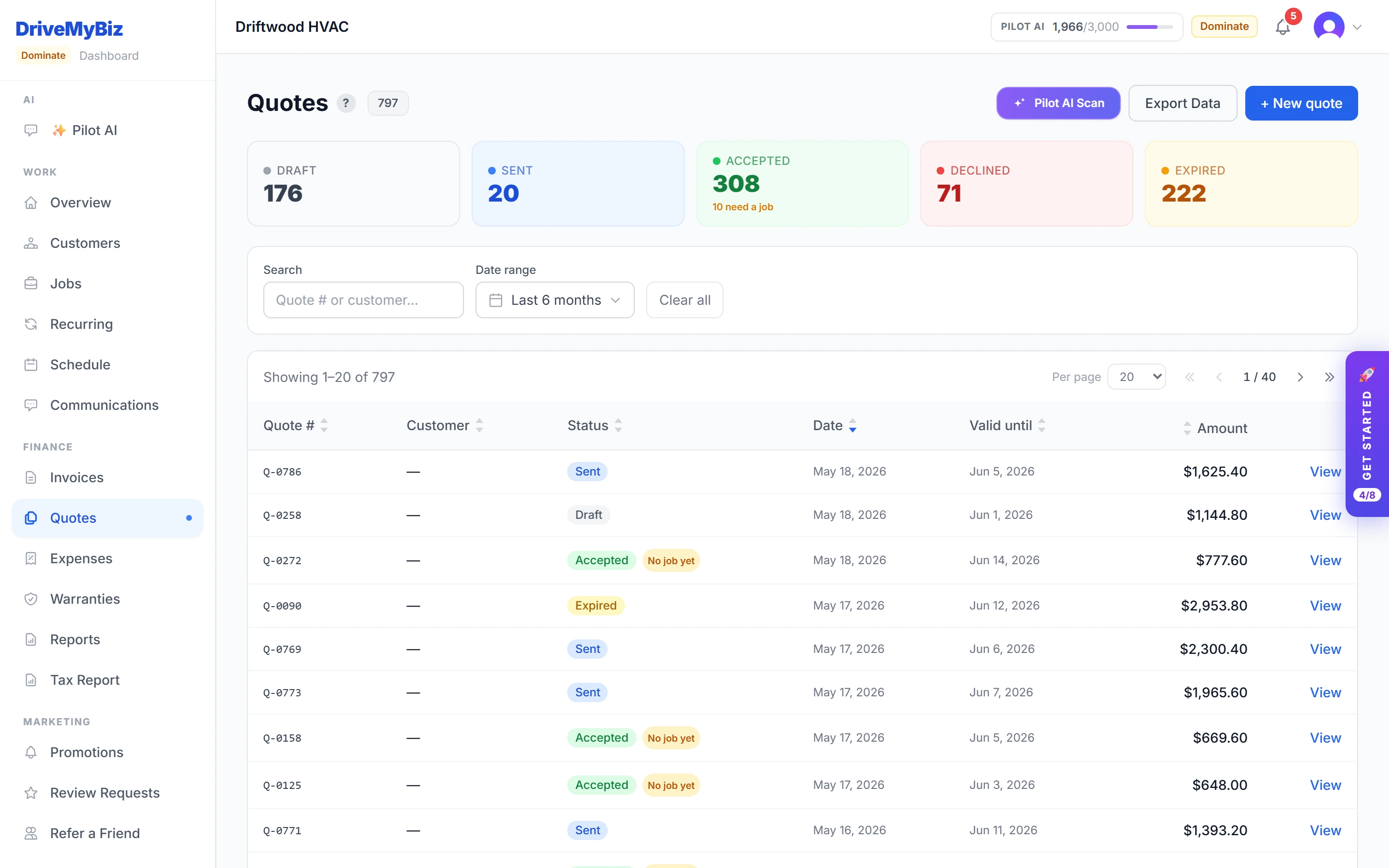 Quote accepted → job created — DriveMyBiz