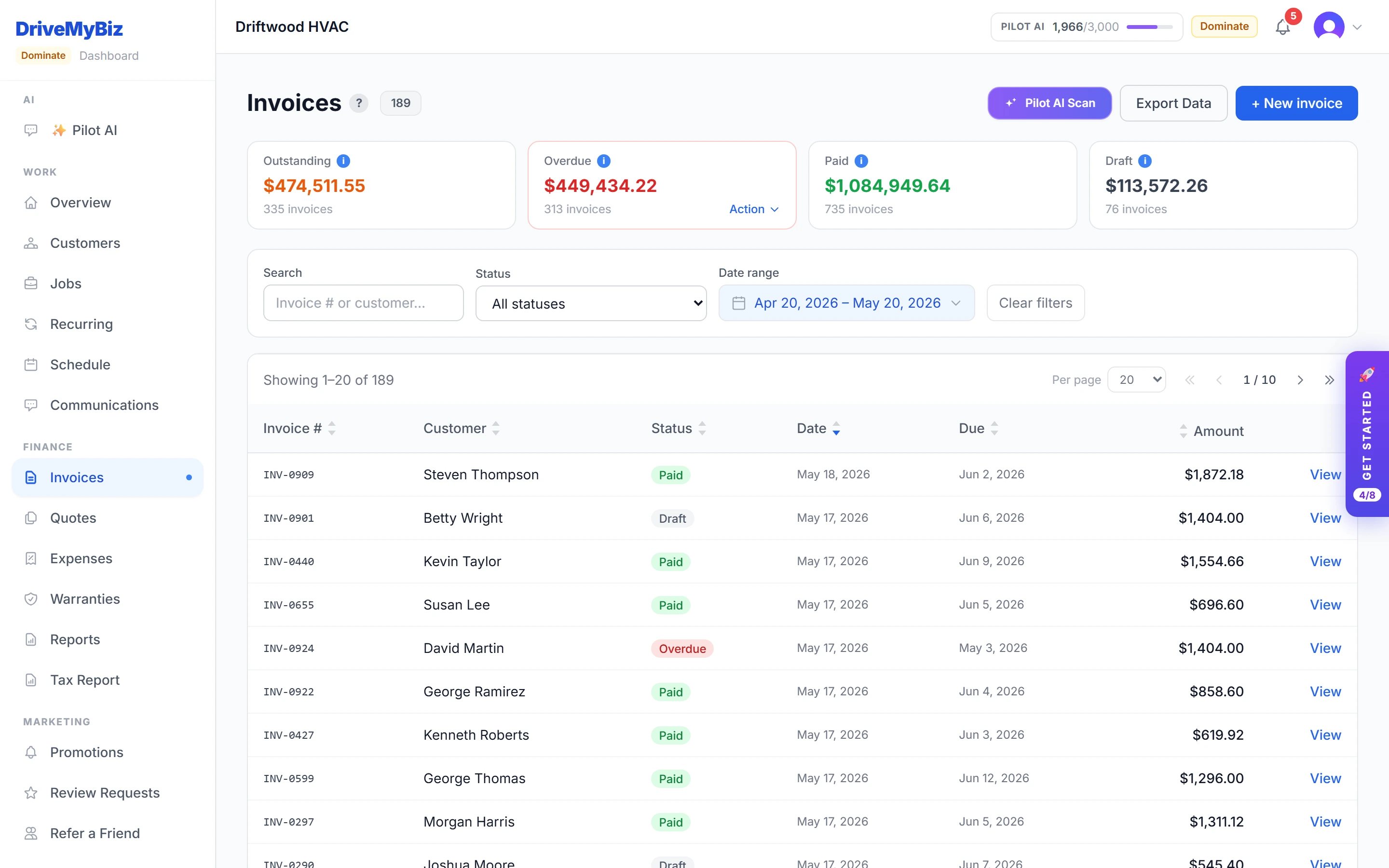 Invoice and get paid — DriveMyBiz