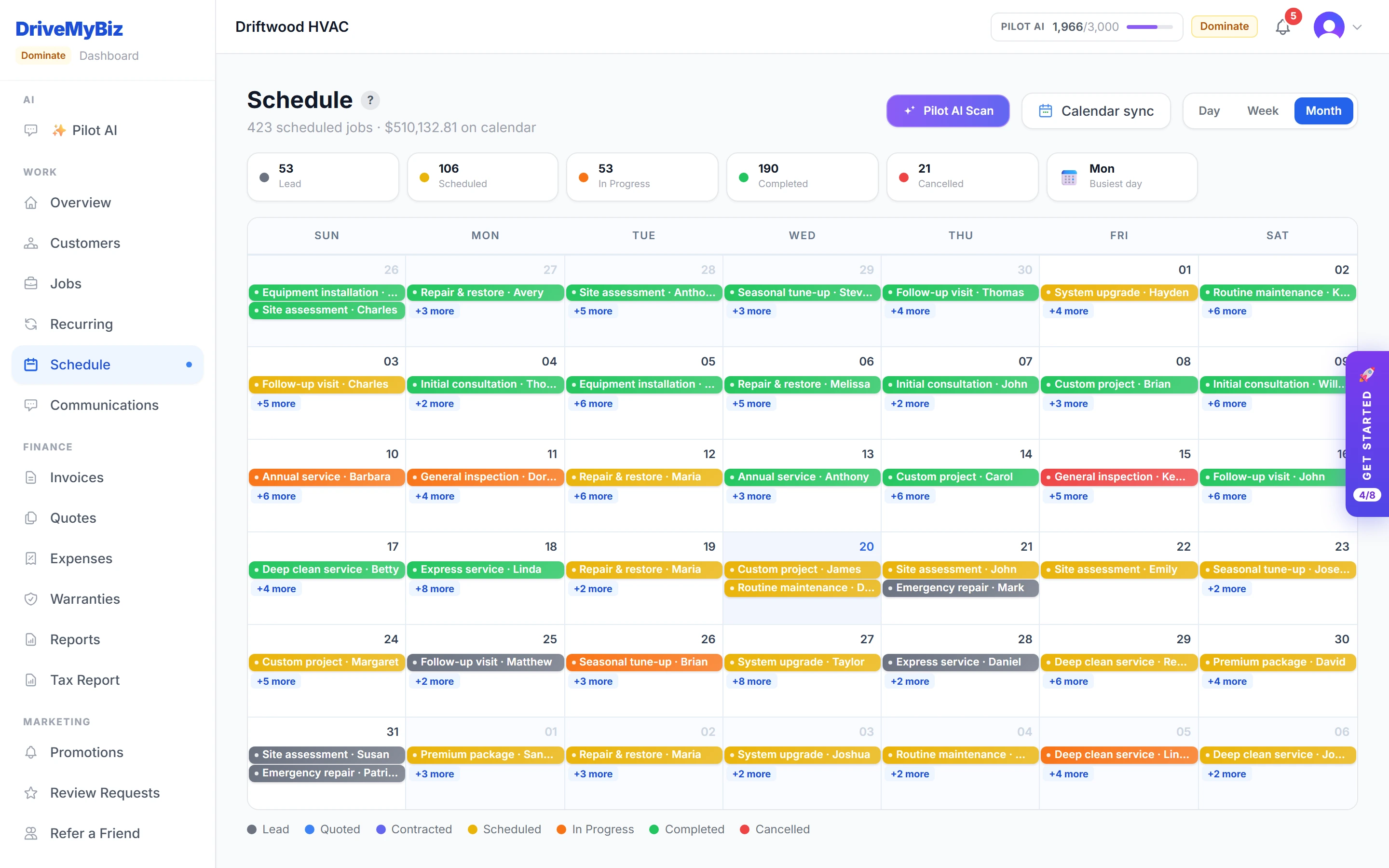 See your whole week — DriveMyBiz